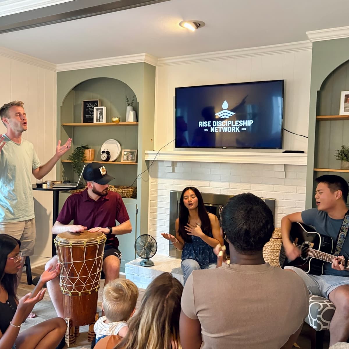 People reading the Bible together